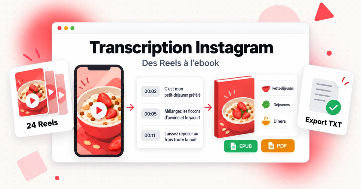 Créer un eBook à partir d'une transcription Instagram