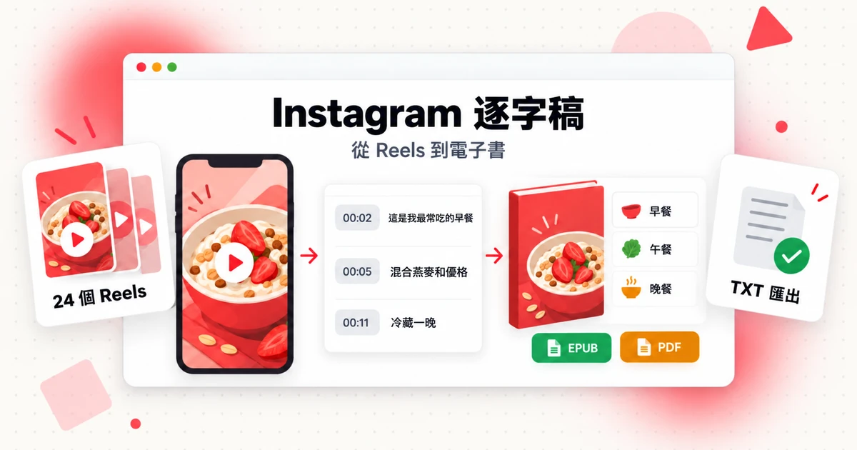 從 Instagram 逐字稿製作 eBook