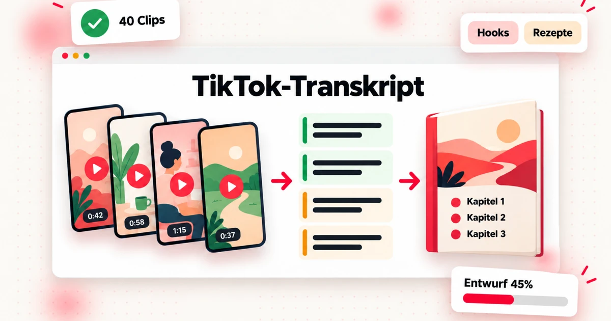 So erstellst du ein eBook aus einem TikTok-Transkript