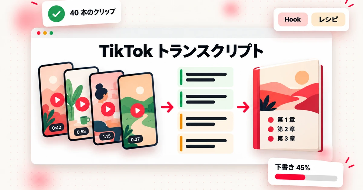 TikTok の文字起こしから eBook を作成する方法