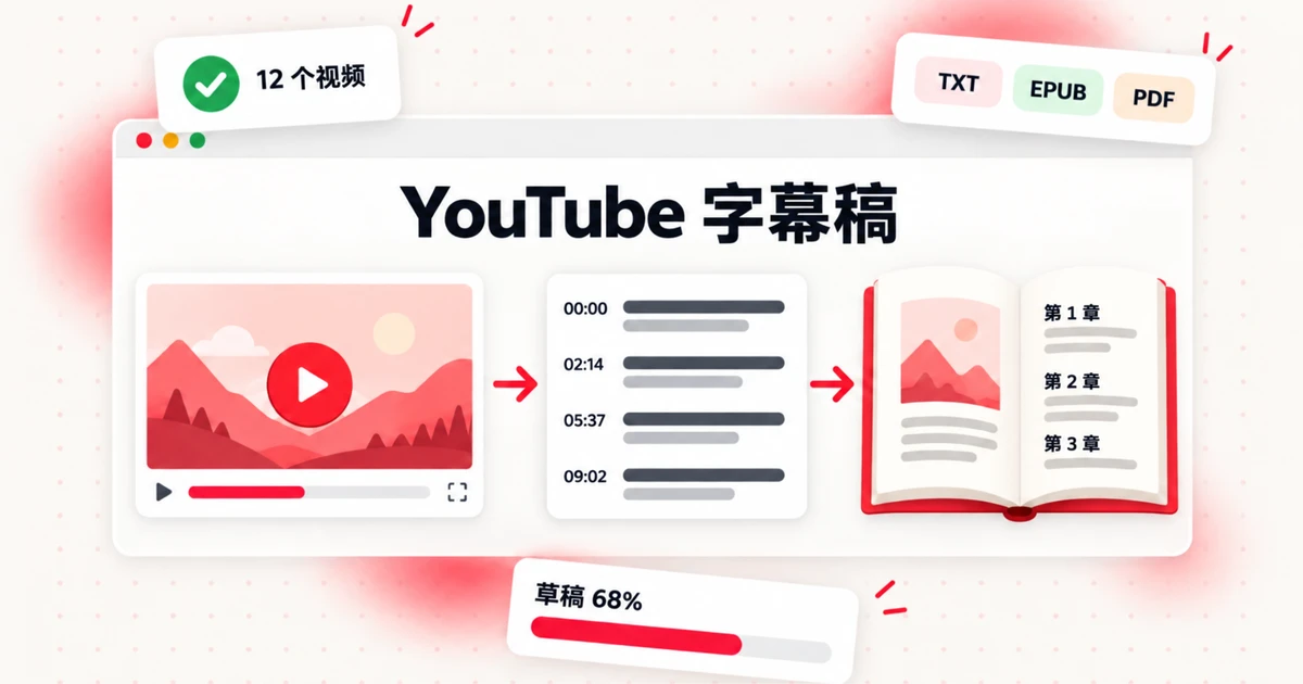 封面: 如何根据 YouTube 字幕稿制作电子书