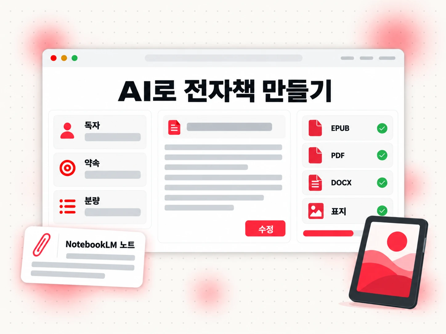 AI로 전자책 만들기: NotebookLM의 장별 노트를 책 기획서, 개요와 초안 장으로 바꾼 뒤 EPUB 및 PDF로 내보내기