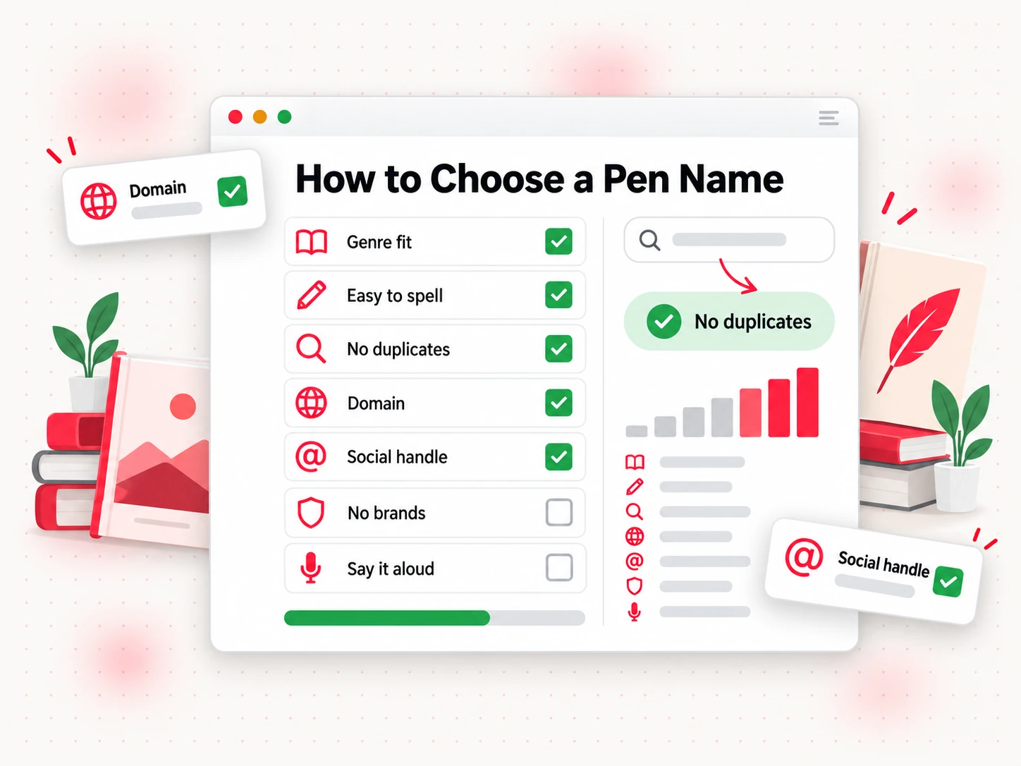 How to choose a pen name with a seven-point checklist