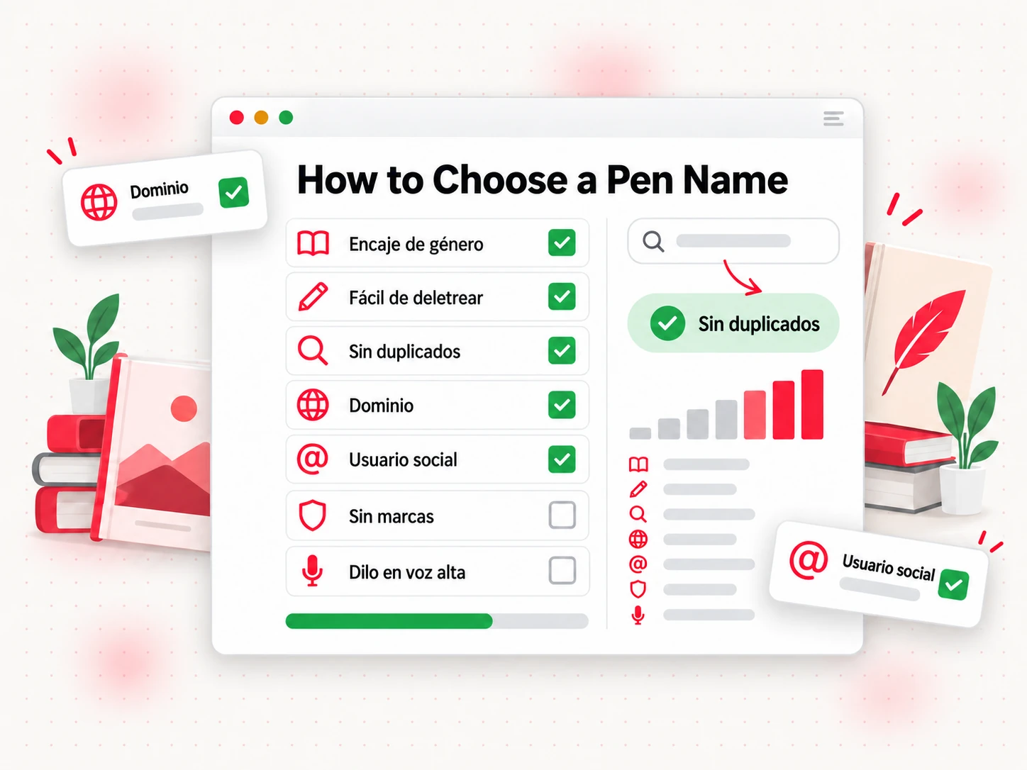 Cómo elegir un seudónimo con una lista de siete puntos (How to Choose a Pen Name)