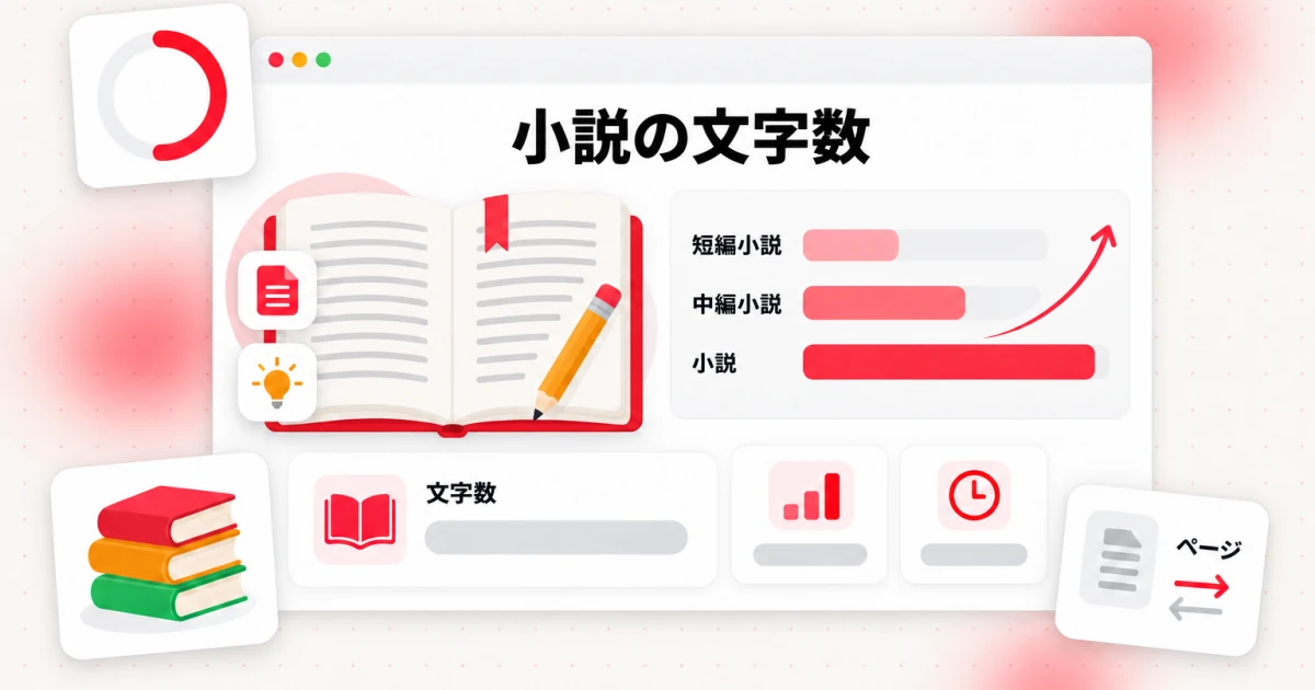 表紙: 小説の文字数とは?ジャンル別の目安とページ換算